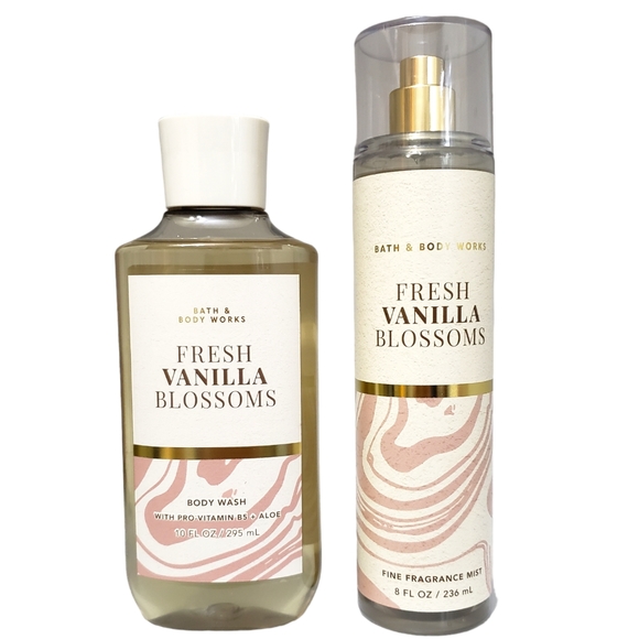 Bath & Body Works Other - Fresh Vanilla Blossoms Fragrance Mist Shower Gel Body Care Duo Bundle